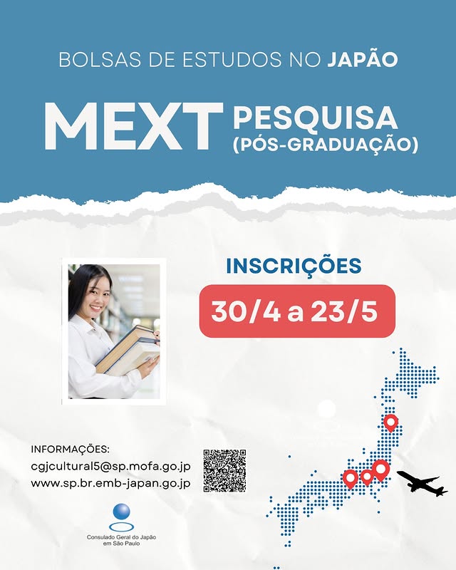 banner inscricoes bolsas mext pesquisa 2026